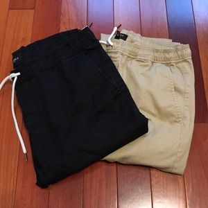 Forever 21 Black/Tan Khaki Joggers (2 Set)